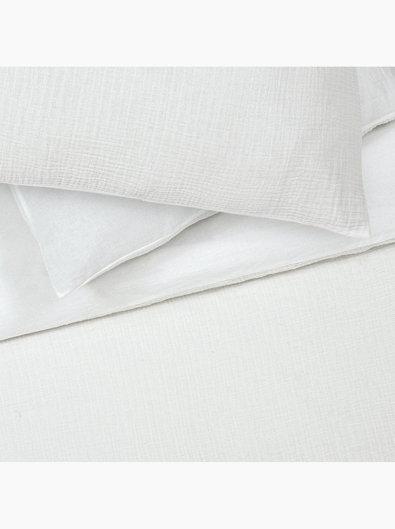 Juego de cama para cama individual de gasa de algodón Blanco - Kiabi