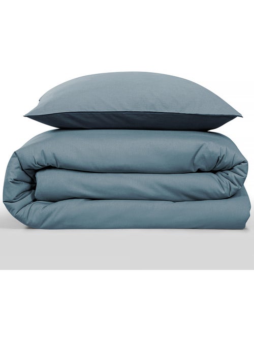 Juego de cama para cama individual en dos tonos - Kiabi Juego de cama para cama individual en dos tonos - Kiabi