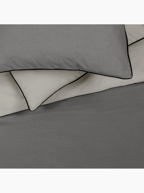 Juego de cama para cama individual en dos tonos - Kiabi