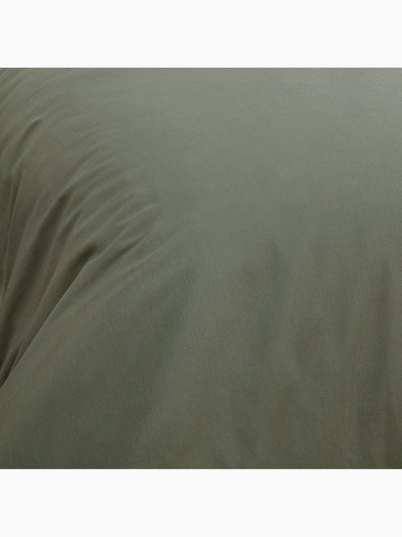 Juego de cama para cama individual en dos tonos Verde caqui - Kiabi