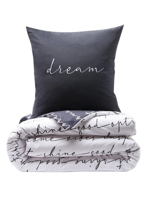 Juego de cama para dos personas con diseño reversible - Kiabi Juego de cama para dos personas con diseño reversible - Kiabi