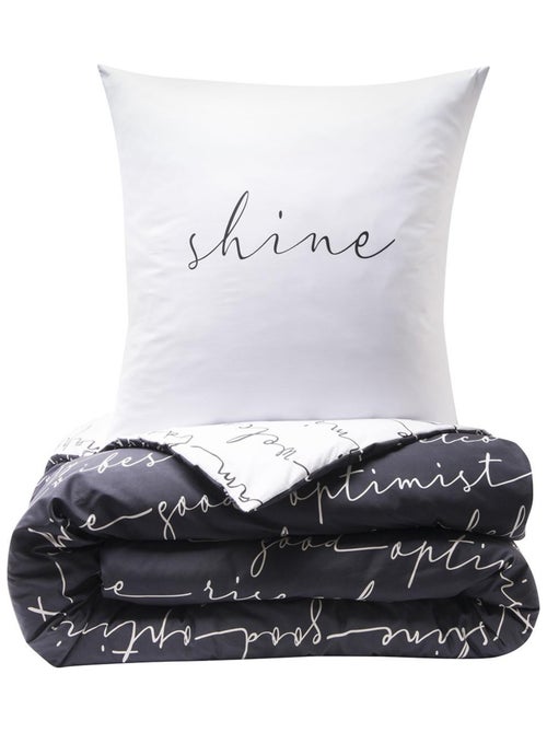 Juego de cama para dos personas con diseño reversible - Kiabi Juego de cama para dos personas con diseño reversible - Kiabi