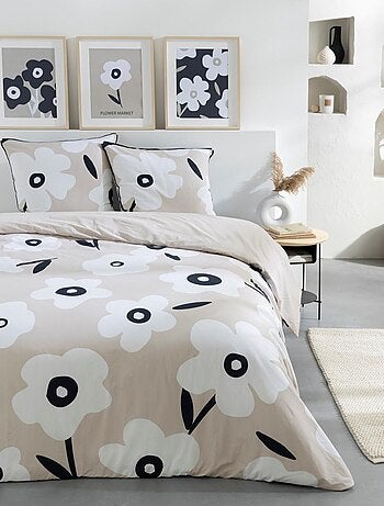 Juego de cama para dos personas con estampado de flores, de algodón