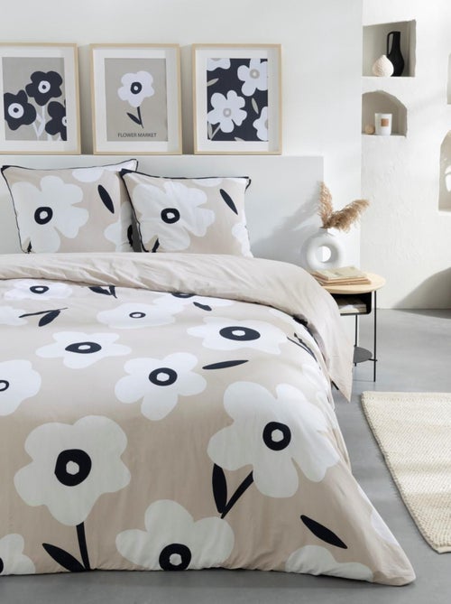 Juego de cama para dos personas con estampado de flores, de algodón - Kiabi Juego de cama para dos personas con estampado de flores, de algodón - Kiabi