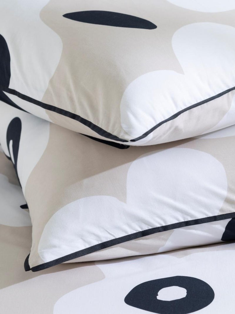 Juego de cama para dos personas con estampado de flores, de algodón Beige - Kiabi