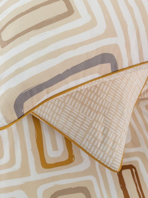 Juego de cama para dos personas con motivos geométricos, de algodón - Kiabi Juego de cama para dos personas con motivos geométricos, de algodón - Kiabi