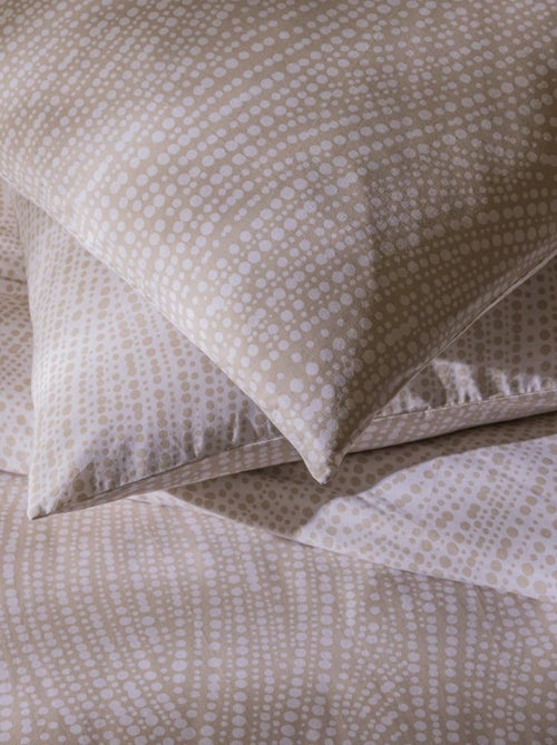 Juego de cama para dos personas de algodón con estampado beige - Kiabi