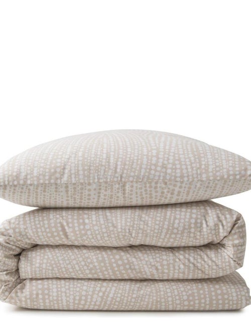 Juego de cama para dos personas de algodón con estampado beige - Kiabi