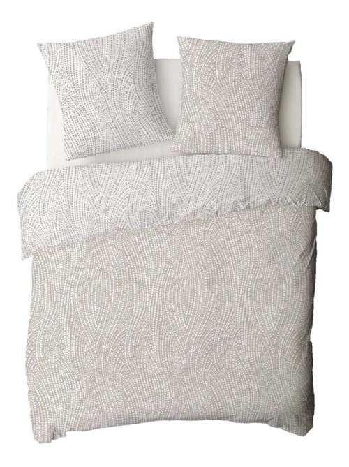 Juego de cama para dos personas de algodón con estampado beige - Kiabi