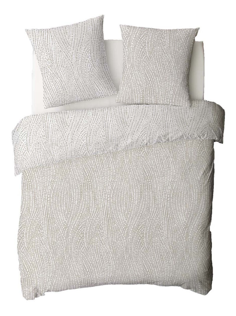 Juego de cama para dos personas de algodón con estampado beige Beige - Kiabi