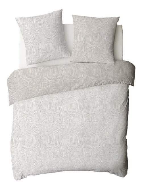 Juego de cama para dos personas de algodón con estampado beige - Kiabi