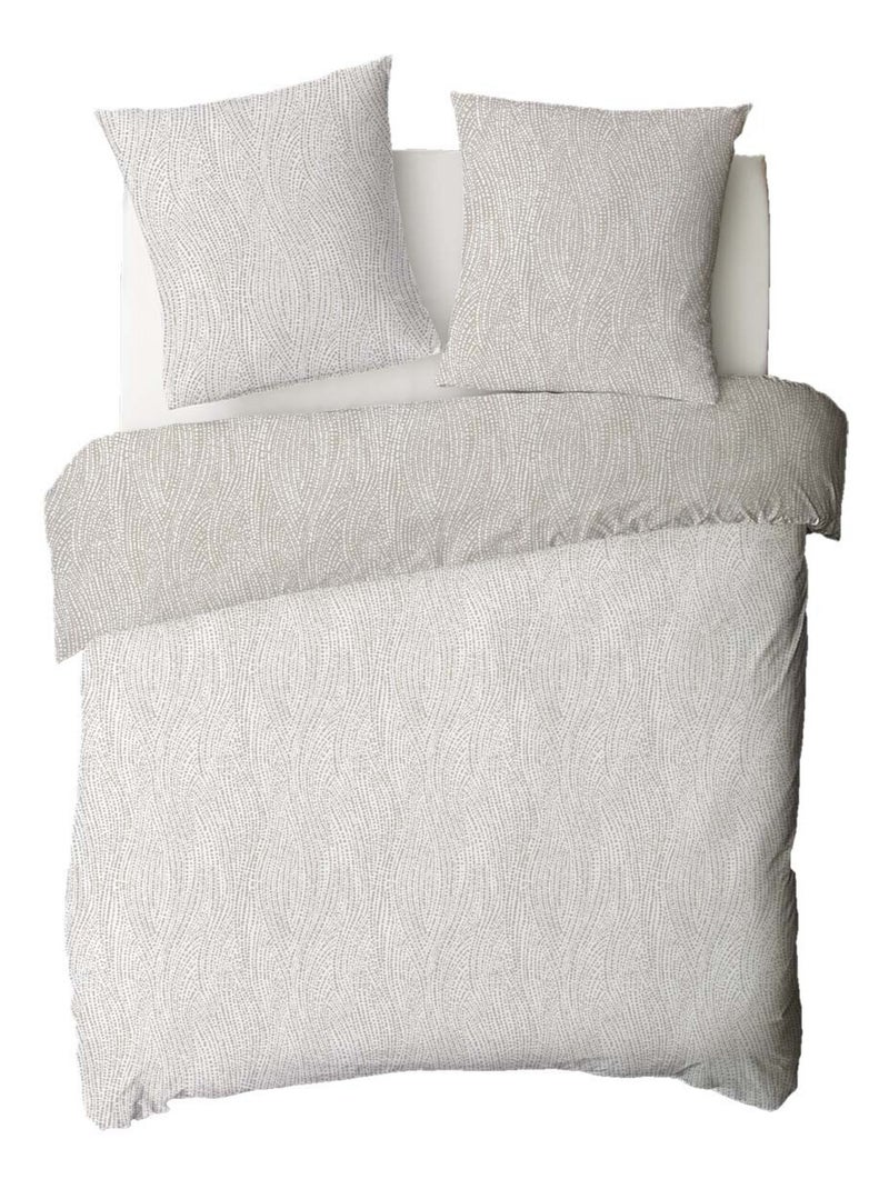Juego de cama para dos personas de algodón con estampado beige Beige - Kiabi