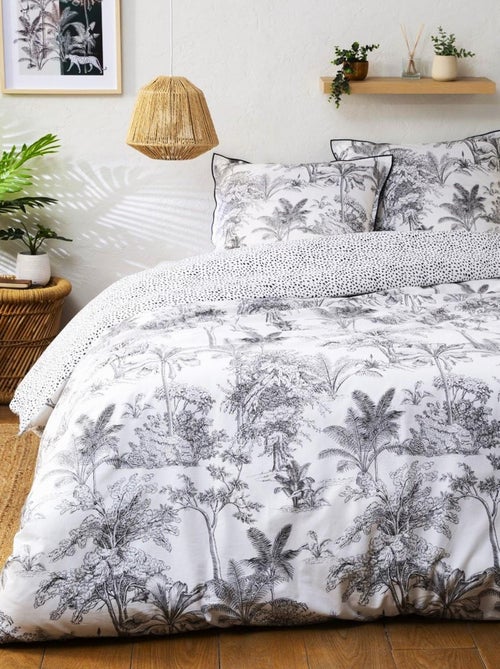Juego de cama para dos personas de algodón de 57 hilos - Kiabi Juego de cama para dos personas de algodón de 57 hilos - Kiabi
