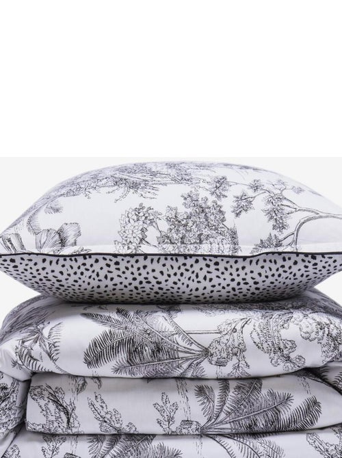 Juego de cama para dos personas de algodón de 57 hilos - Kiabi Juego de cama para dos personas de algodón de 57 hilos - Kiabi