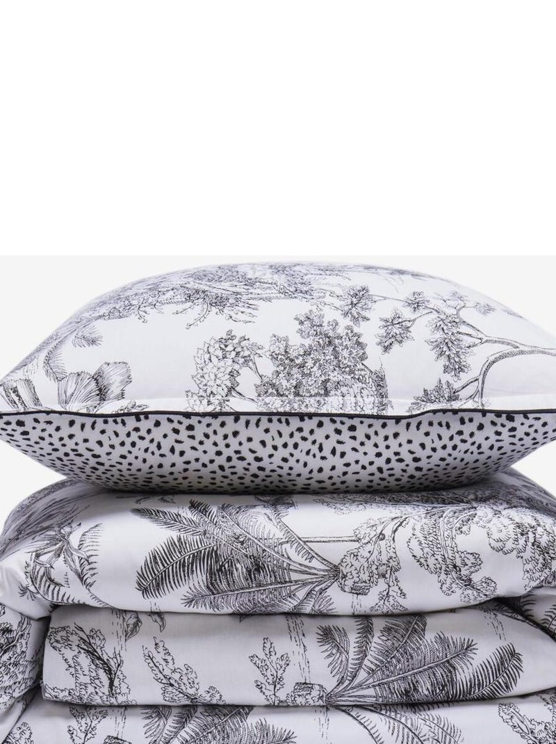 Juego de cama para dos personas de algodón de 57 hilos Blanco - Kiabi