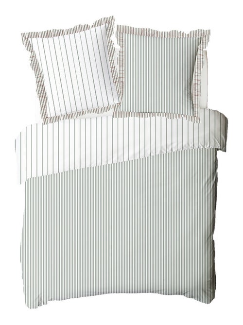 Juego de cama para dos personas de algodón estampado en blanco - Kiabi Juego de cama para dos personas de algodón estampado en blanco - Kiabi