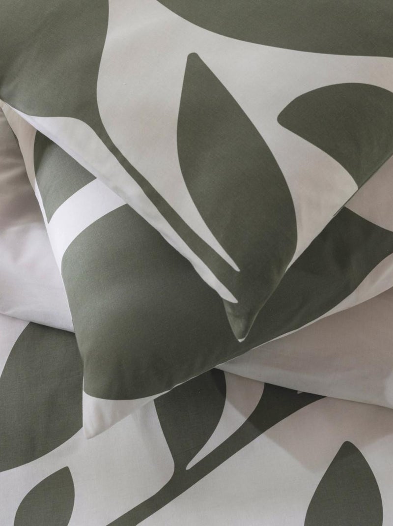 Juego de cama para dos personas de algodón estampado en verde Verde - Kiabi