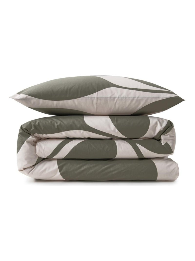 Juego de cama para dos personas de algodón estampado en verde Verde - Kiabi