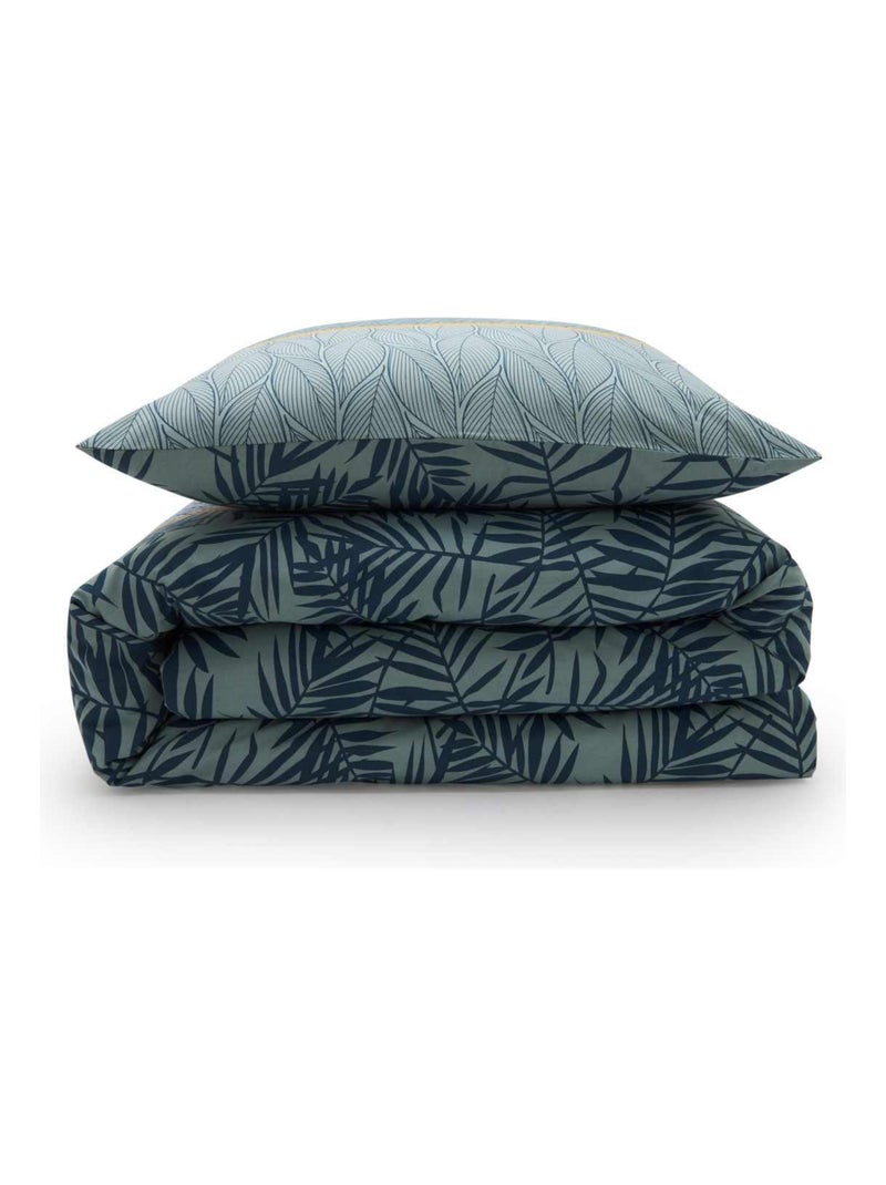 Juego de cama para dos personas de algodón estampado en verde Verde - Kiabi