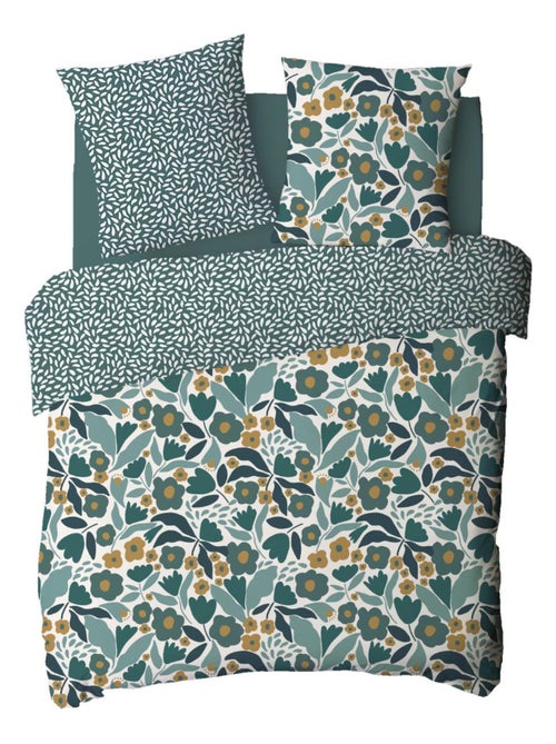 Juego de cama para dos personas en algodón estampado floral reversible - Kiabi Juego de cama para dos personas en algodón estampado floral reversible - Kiabi