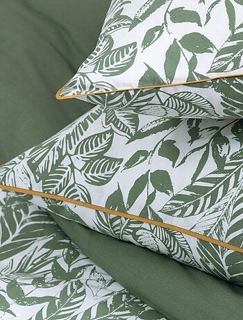 Juego de cama para dos personas, estilo tropical, reversible y liso