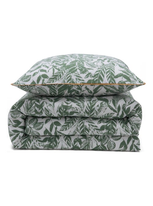 Juego de cama para dos personas, estilo tropical, reversible y liso - Kiabi