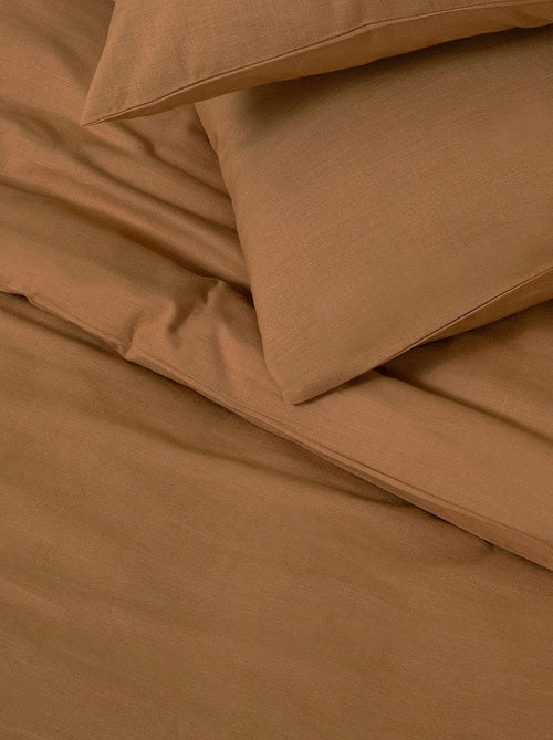 Juego de cama para dos personas, liso, efecto lino - Kiabi Juego de cama para dos personas, liso, efecto lino - Kiabi