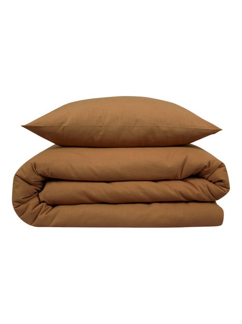 Juego de cama para dos personas, liso, efecto lino - Kiabi Juego de cama para dos personas, liso, efecto lino - Kiabi