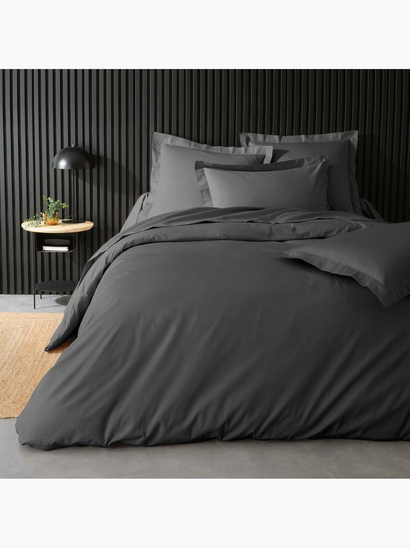 Juego de cama – percal de algodón 78 hilos – calidad hotel – 2 fundas de almohada 63x63 cm Gris acero - Kiabi