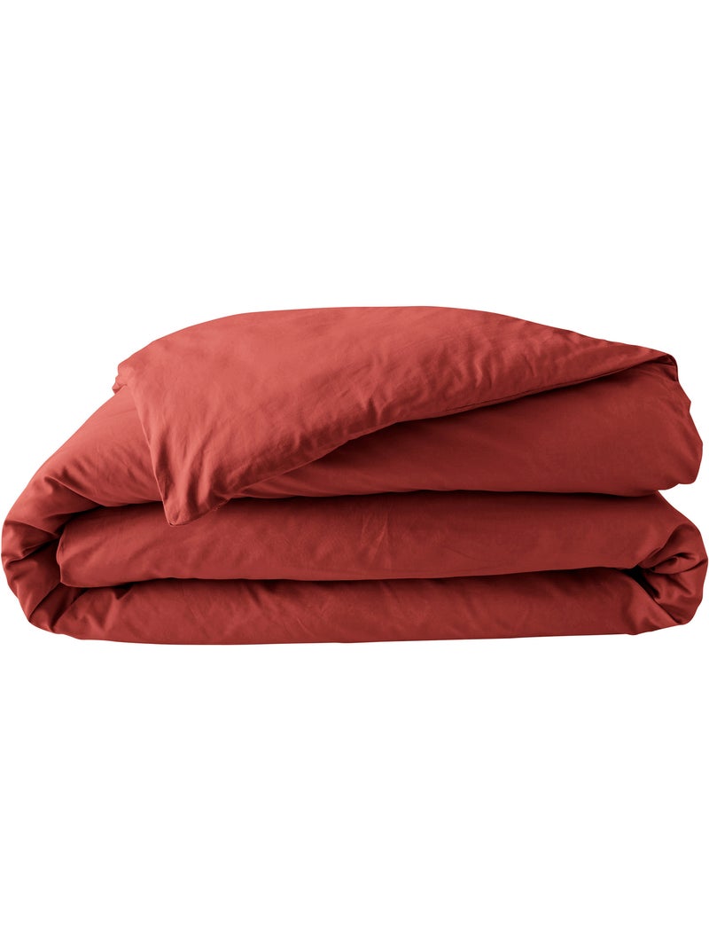 Juego de cama – percal de algodón 78 hilos – calidad hotel – 2 fundas de almohada 63x63 cm Terracota - Kiabi