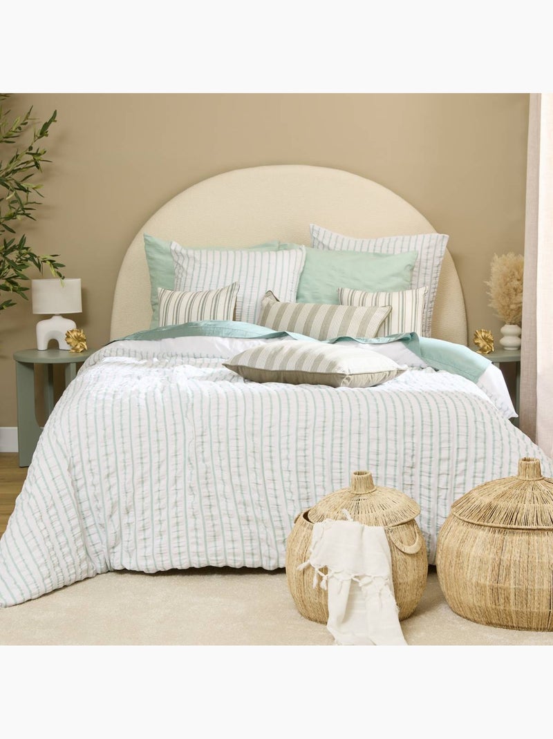 Juego de cama rayas 240x220cm verde celadón y blanco Verde claro - Kiabi