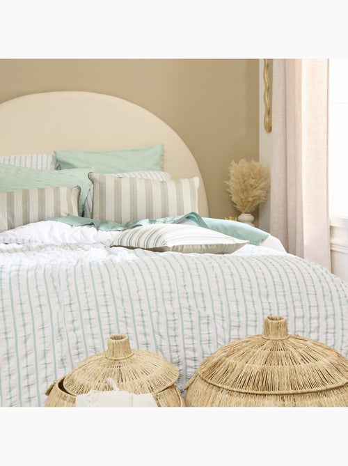 Juego de cama rayas 240x220cm verde celadón y blanco - Kiabi