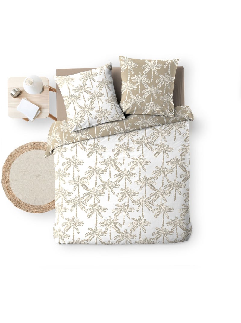 Juego de cama reversible 100% algodón Beige gris - Kiabi