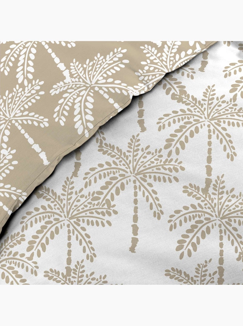 Juego de cama reversible 100% algodón Beige gris - Kiabi