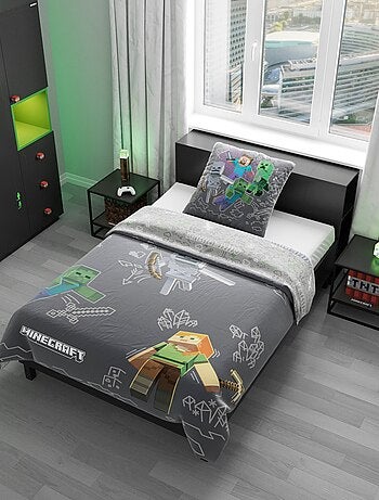 Juego de cama reversible 100 % algodón con cremallera 'Roba' - Minecraft
