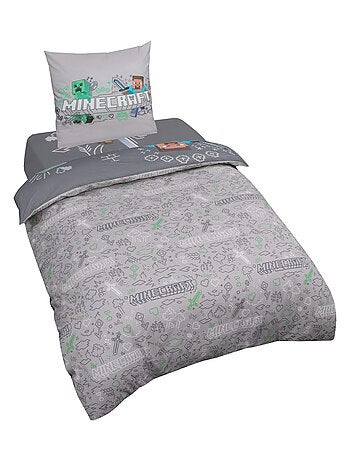 Juego de cama reversible 100 % algodón con cremallera 'Roba' - Minecraft