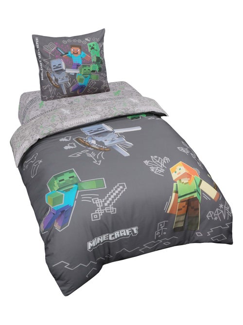 Juego de cama reversible 100 % algodón con cremallera 'Roba' - Minecraft - Kiabi