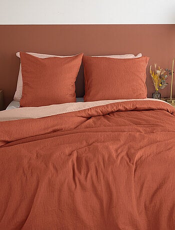 Juego de cama reversible con textura gofrada – Cama doble