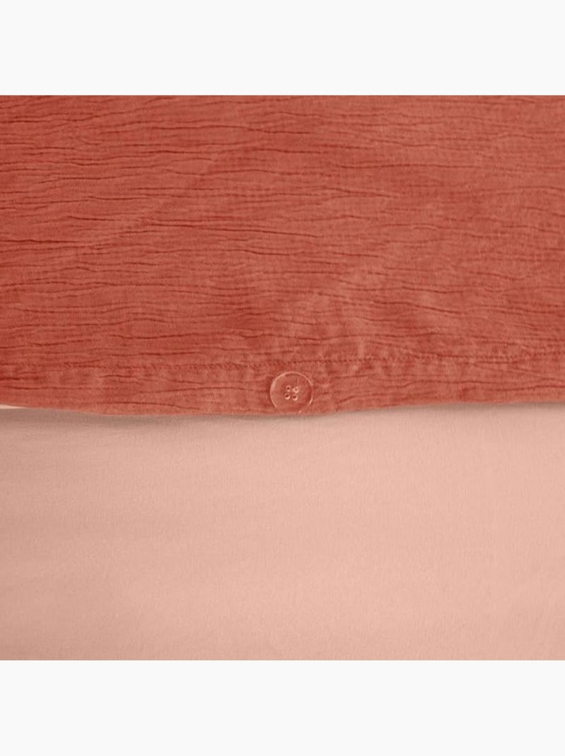 Juego de cama reversible con textura gofrada – Cama doble Naranja - Kiabi