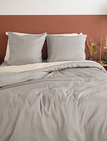 Juego de cama reversible con textura gofrada – Cama doble