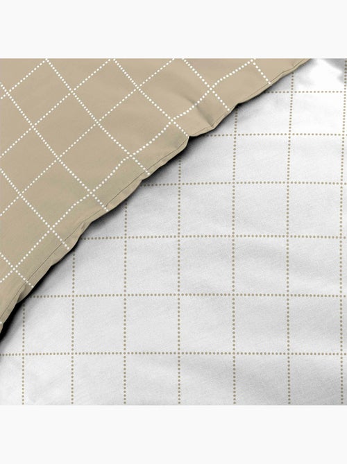 Juego de cama reversible – cuadros chic – 100% algodón 57 hilos – 2 fundas de almohada 63x63 cm - Kiabi Juego de cama reversible – cuadros chic – 100% algodón 57 hilos – 2 fundas de almohada 63x63 cm - Kiabi