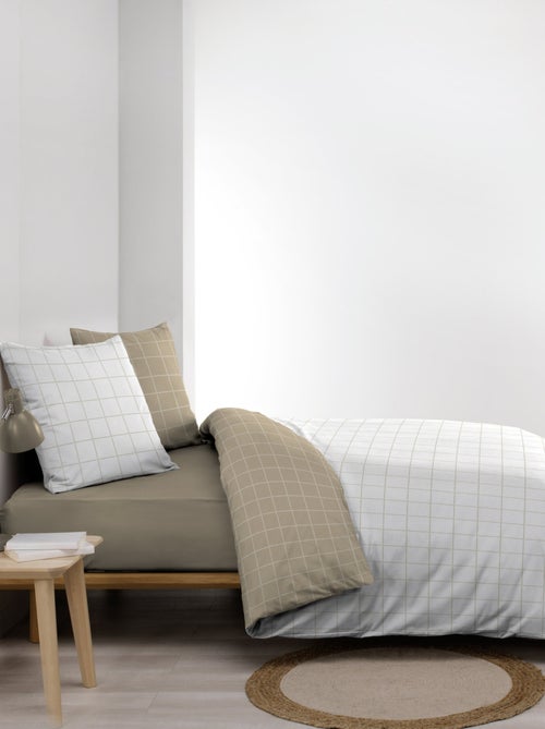 Juego de cama reversible de algodón con diseño de cuadros - Kiabi Juego de cama reversible de algodón con diseño de cuadros - Kiabi
