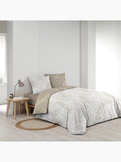 Juego de cama reversible de algodón con diseño de hojas - Kiabi