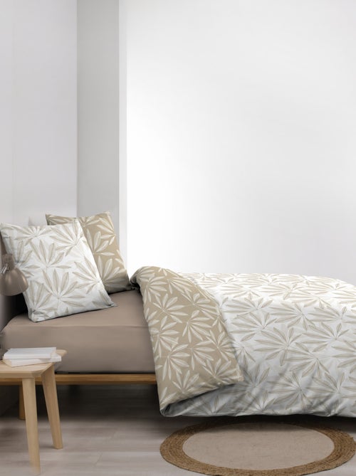 Juego de cama reversible de algodón con diseño de hojas naturales - Kiabi
