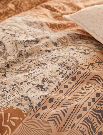 Juego de cama reversible de algodón con estampado patchwork