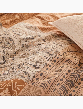 Juego de cama reversible de algodón con estampado patchwork