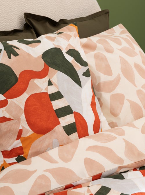 Juego de cama reversible de algodón con estampado vegetal - Kiabi