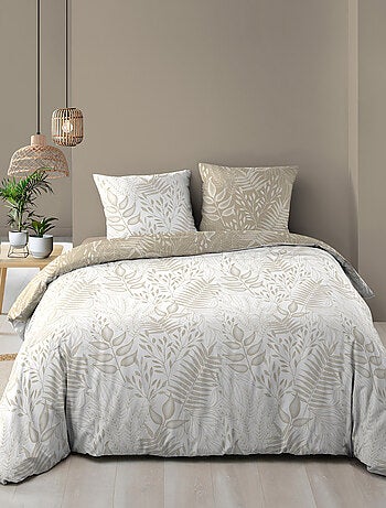 Juego de cama reversible de algodón con motivo de follaje