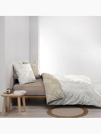 Juego de cama reversible de algodón con motivo de follaje
