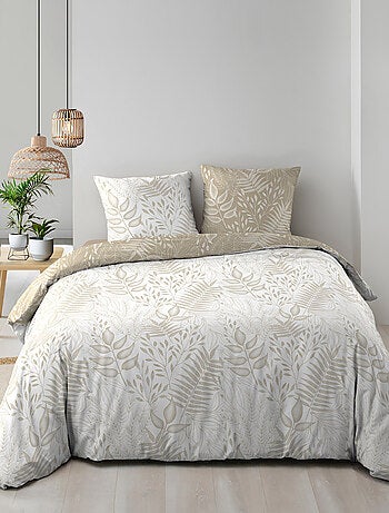 Juego de cama reversible de algodón con motivo de follaje